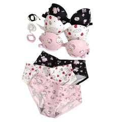 Cute Cartoon Bra & Panty Set | Hello Kitty Style Lingerie | Soft & Adorable Girls