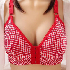 Front Hook Women Sexy Comfortable Bra Adjustable Cup Breathable Skin-friendly Deep V Neckline Bra