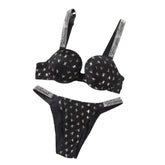 Hot Red Lingerie Set for Women | Push-Up Padded Bra and Thong with Embroidery | Trending Intimates 2025