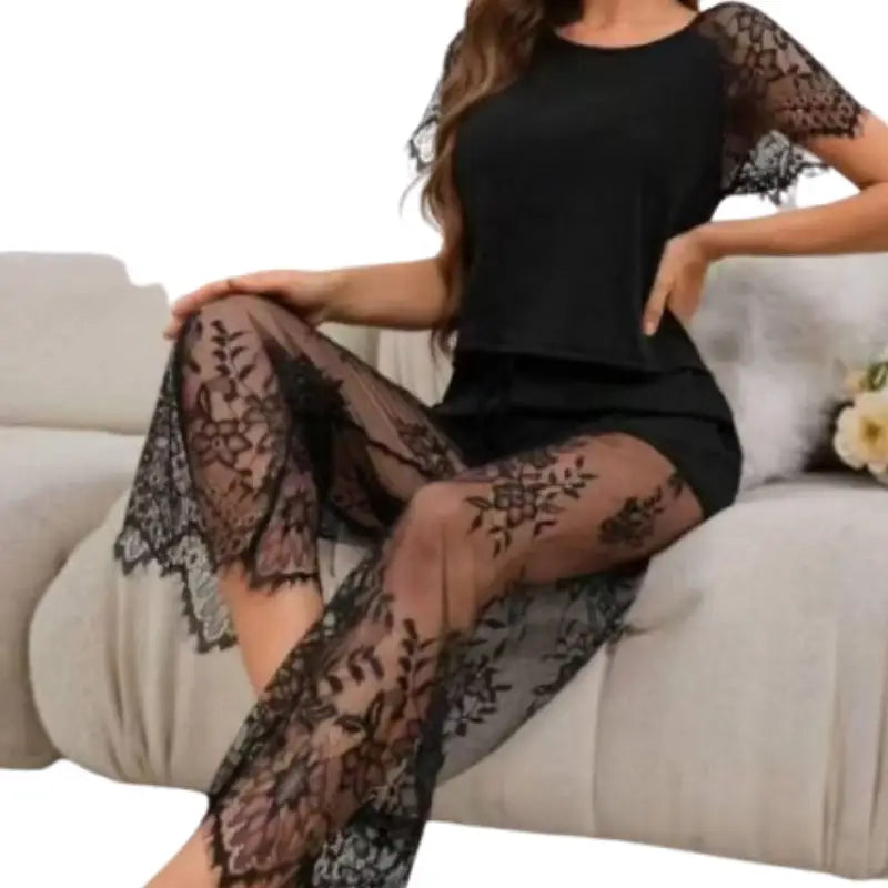 Women's Sheer Mesh Nightwear with Shorts | Sexy & Comfortable Loungewe shapewear.pk Women's Sheer Mesh Nightwear with Shorts | Sexy & Comfortable Loungewe shapewear.pk