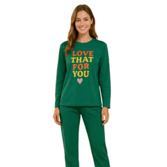 Women's Print Casual Pajama Set|Comfortable Relaxed Fit For Fall