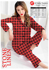 Branded shirt pajma night suits | Ladies 2 Pcs Night Shirt & Pajama Set