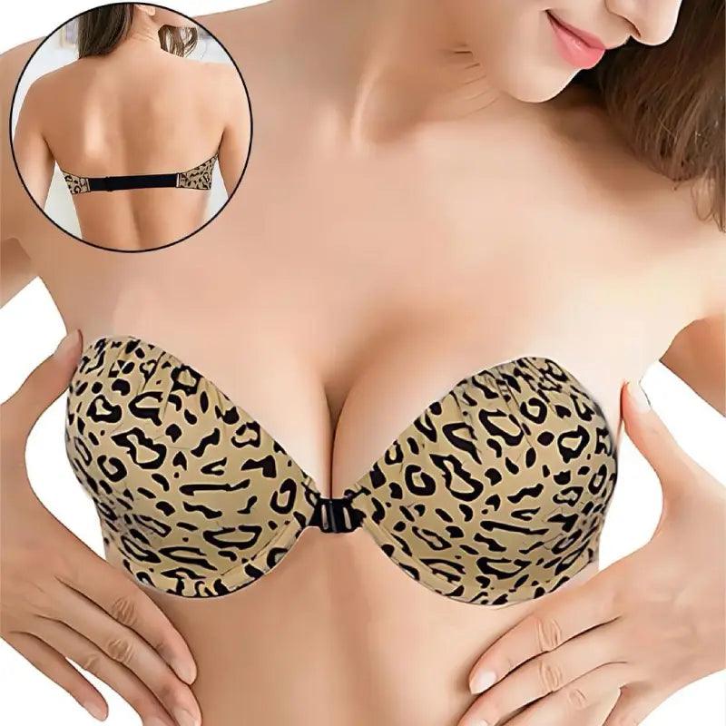 Cheeta Print Ladies imported Front Open Strapless Push-Up Bra