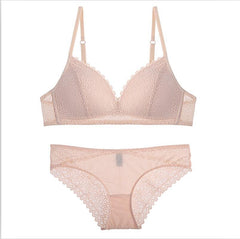 CINOON Brand Sexy Lace Lingerie Simple Comfortable Thin Cotton Cup Underwear Bra Set Section Gathered Bralette