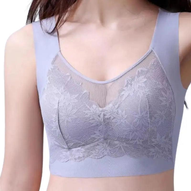 High quality bra gathered bra lace bra wrapped chest plus size seamless bra gather soft bra