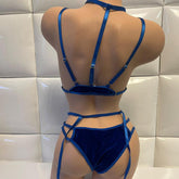 Hot Erotic Bra + Thongs Garters Set Plus Size Women Lingerie Sex Underwear Set