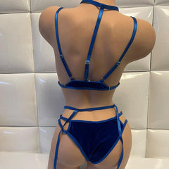 Hot Erotic Bra + Thongs Garters Set Plus Size Women Lingerie Sex Underwear Set