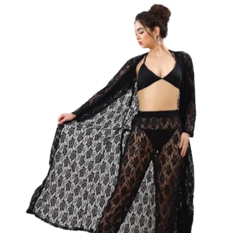 See through robe 4pc Brand New | Long sheer robe with pajamas