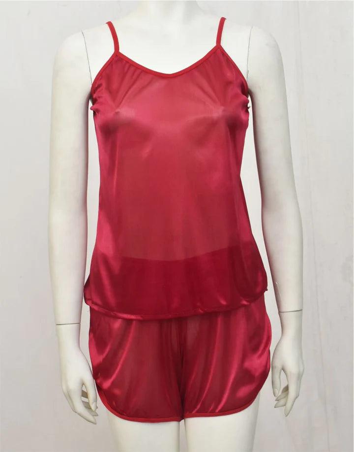 Women Cami Set | Silk Camisole Shorts Set Sleepwear For Women