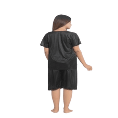 Bridal 6 Pc Stylish Gown Black Nighty Set