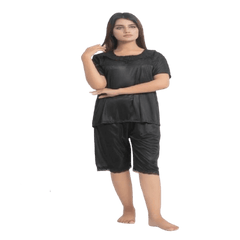 Bridal 6 Pc Stylish Gown Black Nighty Set