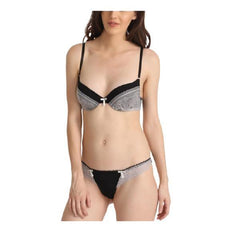 Corded Lace Demi Cup Bra With Hipster Brief