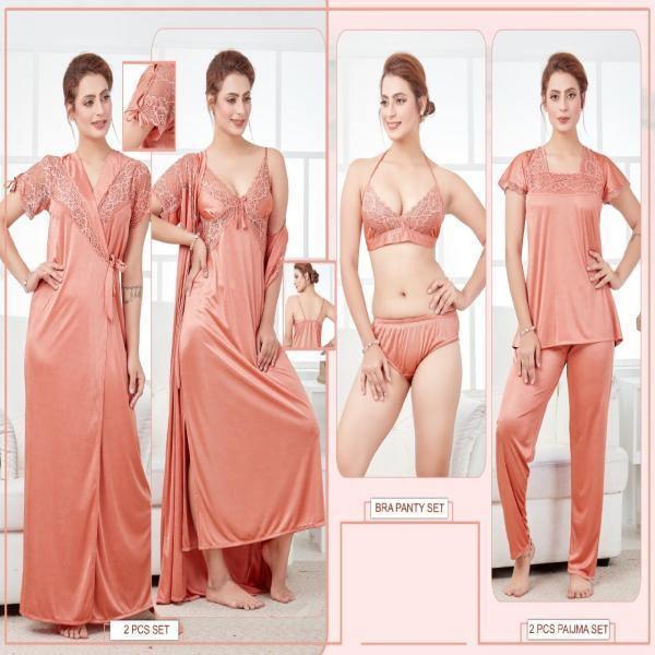 Fancy 6pc Bridal Nighty Set For Women