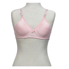 Glossy Check Print Girl Bra