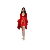 Ladies Nighty with Inner Gown 3 Pc Beautiful Lace Gown Nightwear