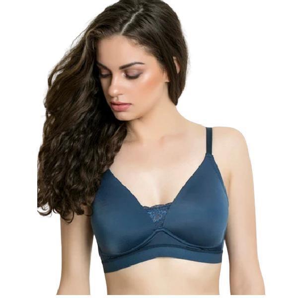 Nylon Women Sports Lightly Padded Bra Combo, Black and Gray at Rs