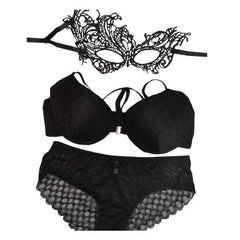 Masquerade Mask Fancy Bra Panty Set