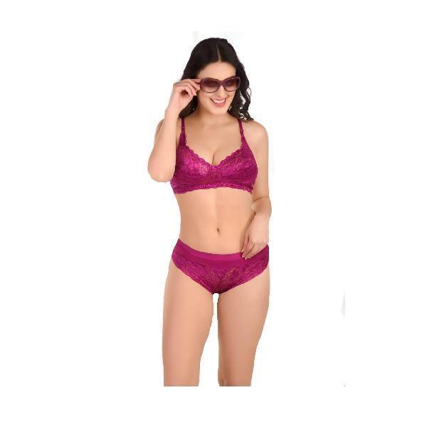 Non Wired Elegant Lace Bra-Panty Set