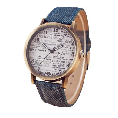 Pack of 2-Curren Leather & Denim Strap Watch for Unisex