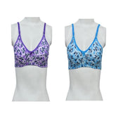Pack Of 2 Stylish n Branded Printed Stretchable High Quality Cotton Bra For Women