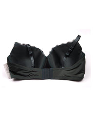Plus Size Shiny Microfiber & Lace Molded Cup Bra Set