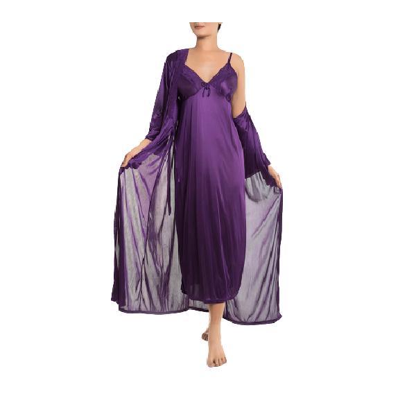 Purple Nighty Ladies Nightdress Long Nighty Set Best Sleepwear Loungewear Plus Size Long Nightgown