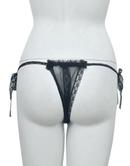 Sexy String Net & Lace Tie Up Thong G String Panty For Women