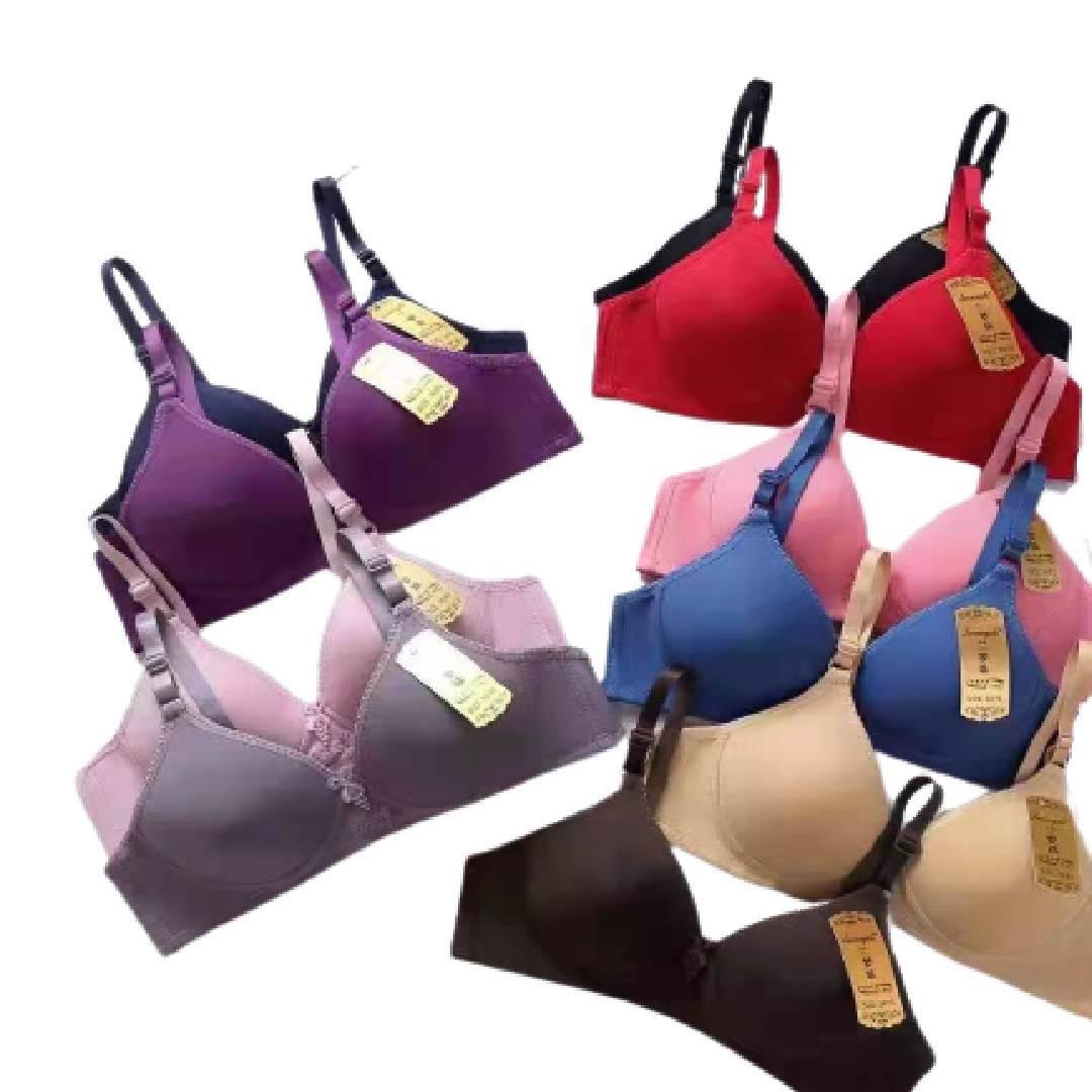 Soft Padded Push-Up Bra with Adjustable Straps Solid Colors Padded Bra –