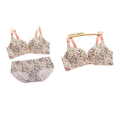 Stylish Women's Convertible Seamless Wire Free Bra Panty Set | Seamless Wire Free Brassiere Female Underwear Gathered Bra + Panty Set