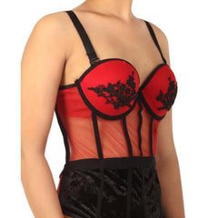 Stylish Women's Exotic Teddy Bodysuit Padded Sweetheart Neckline