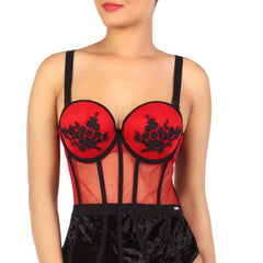 Stylish Women's Exotic Teddy Bodysuit Padded Sweetheart Neckline