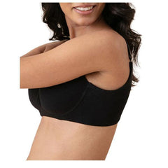 T-shirt Padded Wireless Bra With Broad Smooth Wings | Cotton Everday Bra- Black