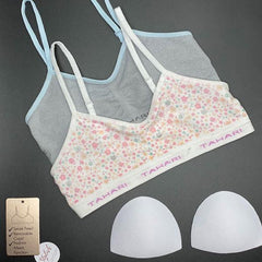 TAHARI Girls Pack Of 2 Training Bras With Removable Pads