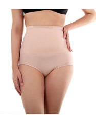 Tummy Control High-Waist Panty Cotton Infused Seamless Medium Compression Shaping Brief