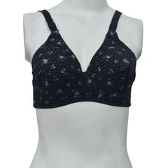 Wirefree Non Padded Bra Printed Fabric Woven Bra For Women Plus Size Bra