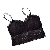 Women Lace Sexy Top Sun Sleeveless Solid Tops Unpadded Bralette Bra | Club Crop Tank Free Size lingerie