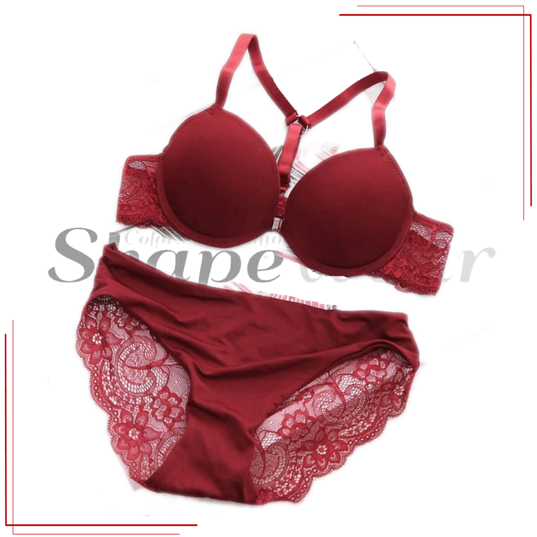 Front Open Bra Front Closure Bra T- back Push-up Bra Sexy Bra Panty Set Pushup Bra Panty Set