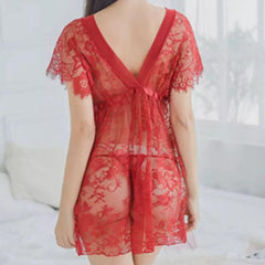 Plus Size Sexy Nightdress for Women G-string | Lace Net Lingerie for Women