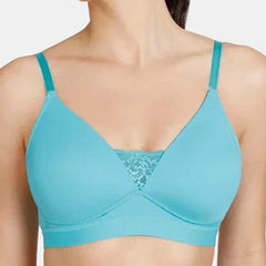 SHAPEWEAR LIGHTLY PADDED NON WIRED T SHIRT BRA-TURQUOISE