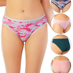 Shapewear Pack Of 5 Super Soft Cotton Strecth Printed Bikni Briefs | Ladies Cotton Panties