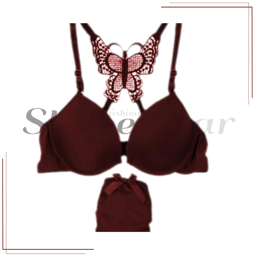 Sexy Lady Push Up Lingerie Bra Set | Butterfly Back Latest Style Bra Panty Set