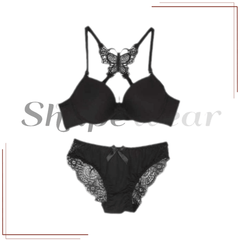 Sexy Lady Push Up Lingerie Bra Set | Butterfly Back Latest Style Bra Panty Set