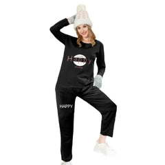 Sweatshirt Pajama Set for Women | Winter Night Dress