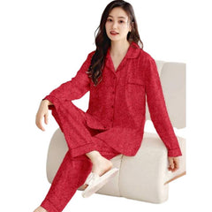 Winter Velvet Sleepwear | women night suit | Pajama Sets-2pc