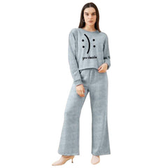 Women's 2 Piece Velvet Fleece Long Sleeve Pullover|Top and Pants Lounge Sleepwear Set