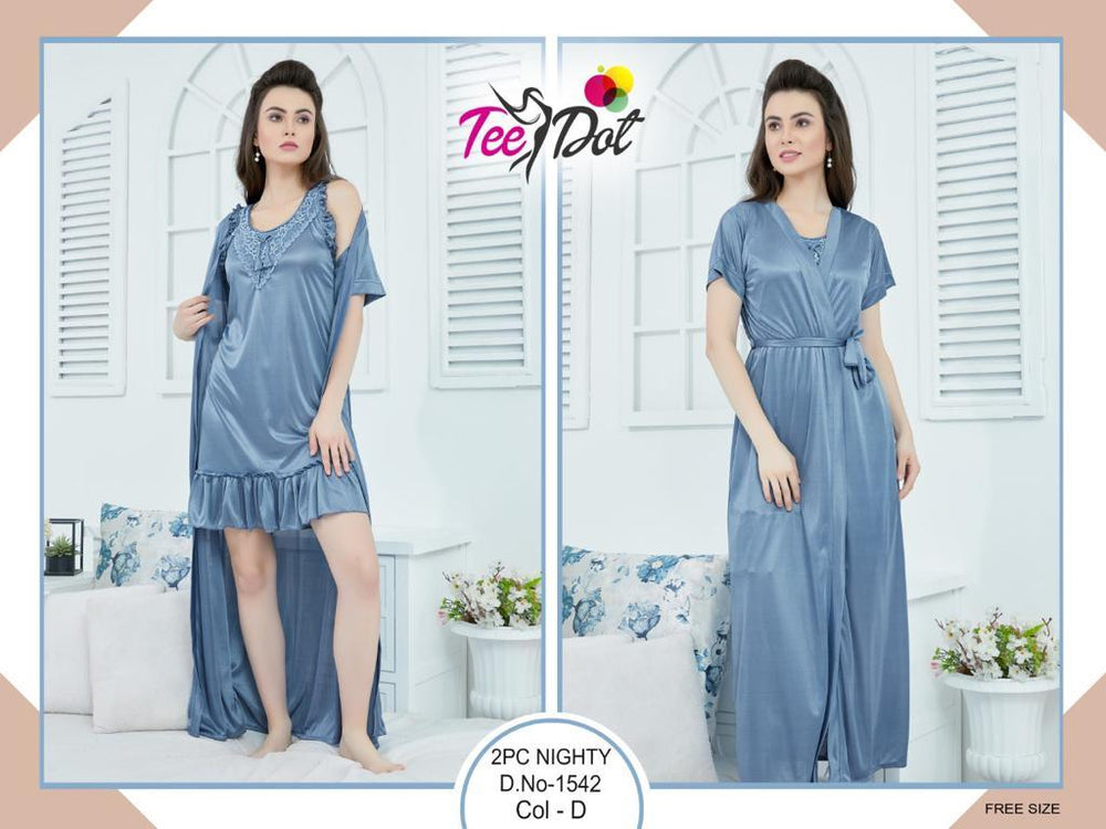 Bridal Long Honeymoon Nighty | Honeymoon Nightgown 2pc