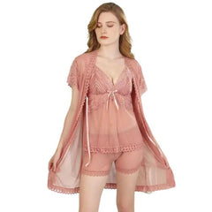 Bridal Nightwear for Honeymoon- Peach -3pc