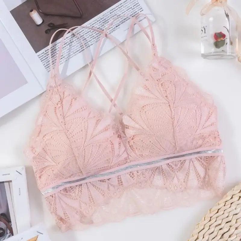 Underwear Small Chest Gathered Sexy Lace Bra Without Steel Ring Breast Bra,  2-Pack(Size:34B/75B,Color:Pink) : : Clothing, Shoes & Accessories