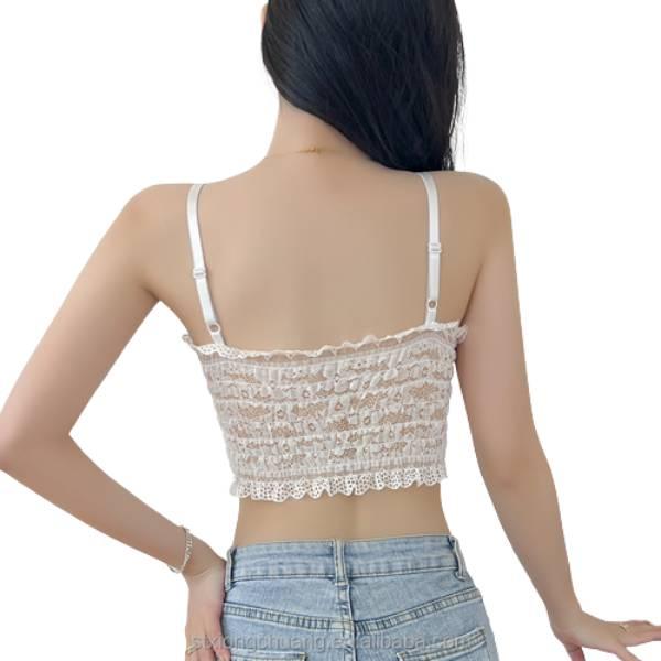 Tube Tops Bra Lace Crop Top for Girls Floral Harness Solid