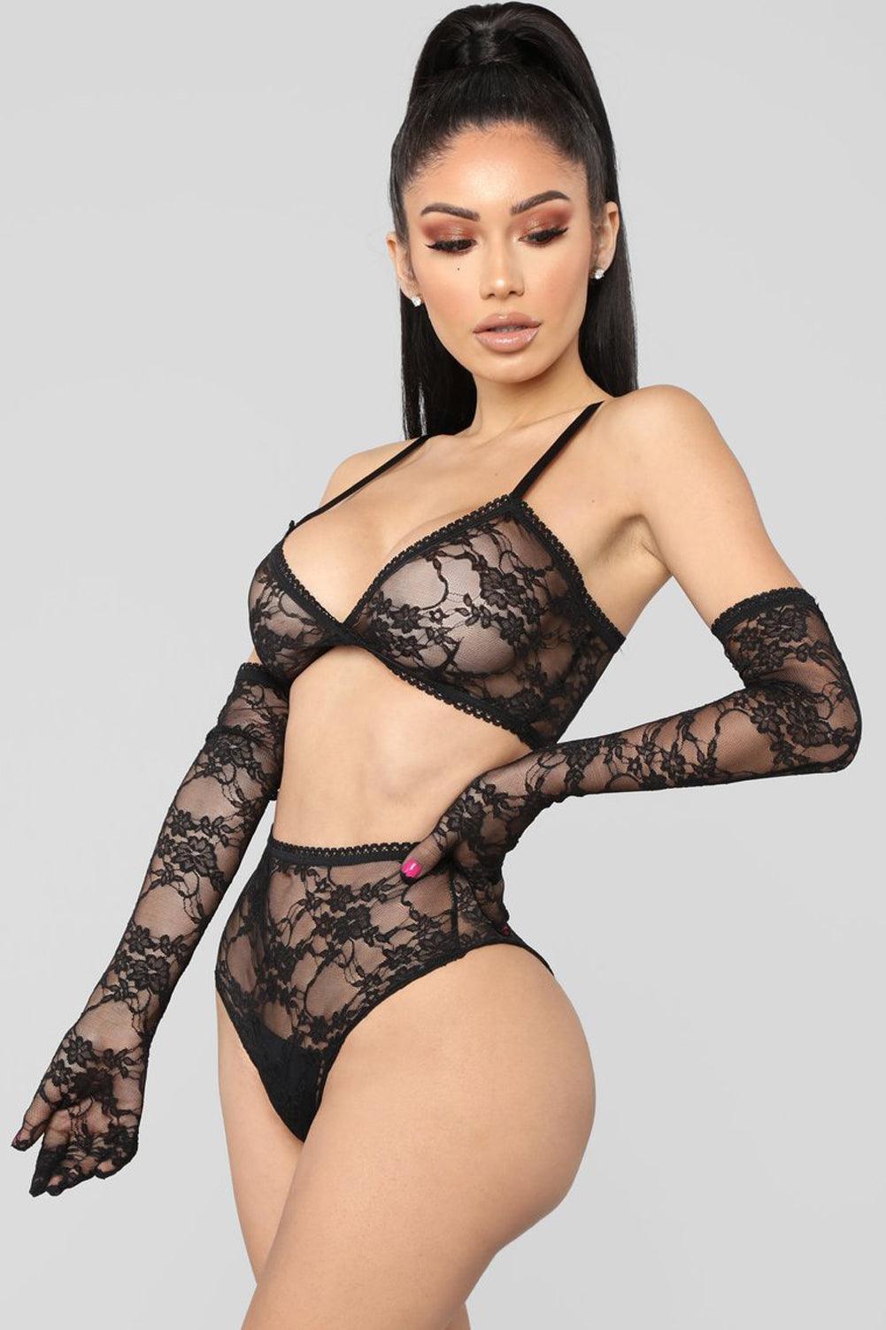 Sexy lingerie lace nightdress